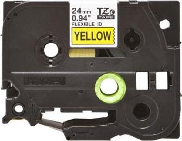 Brother TZE-FX651 24 mm Sarı Üzeri Siyah Esnek Laminasyonlu Etiket - Image 1