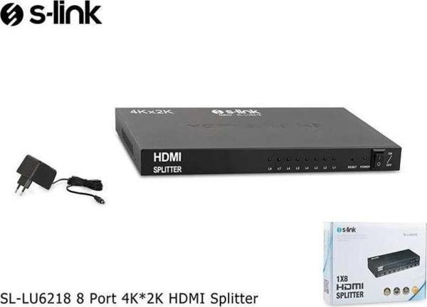 S-link SL-LU6218 8 Port 4k-2k Hdmı Splitter - Image 1