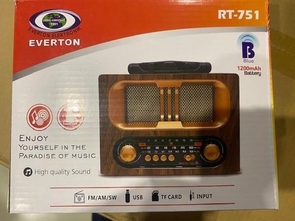 Everton Rt-751 -Fm-Am-Sw-Usb-Tf Card-Aux Nostaljik Radyo - Image 1