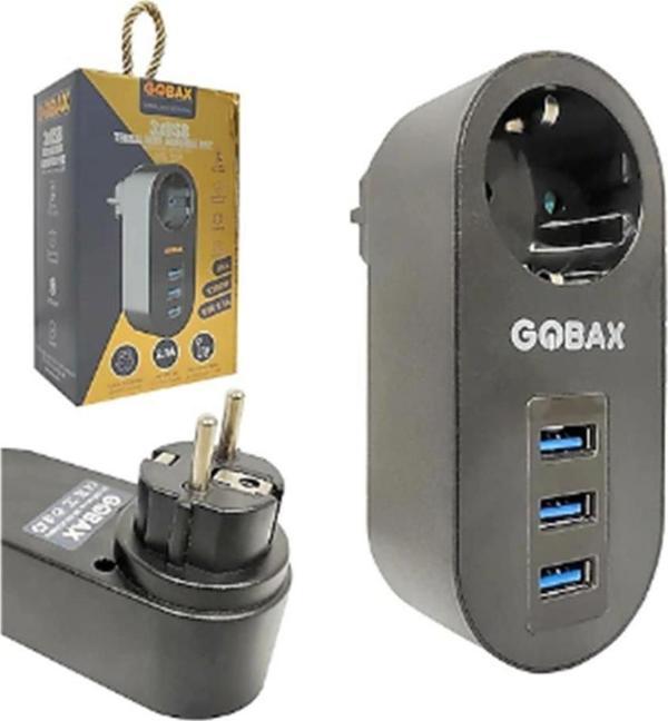 Gobax MG-102 3 USBli Tekli Termal Akım Korumalı Priz - Image 1
