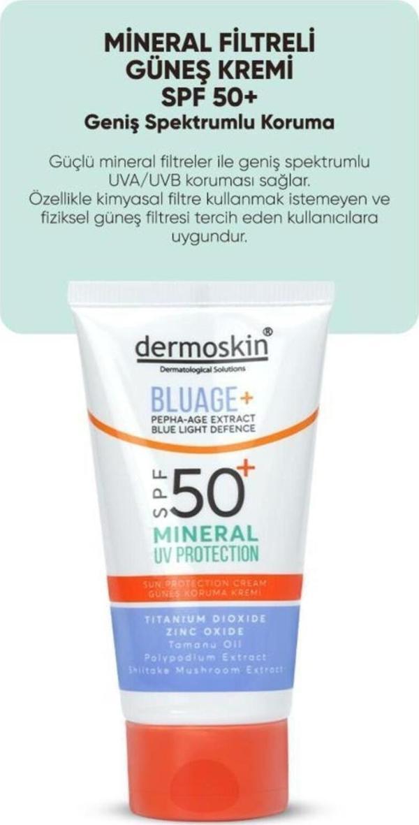 DERMOSKİN MİNERAL FİLTRELİ GÜNEŞ KREMİ SPF50 MAVİ IŞIK KORUMALI - Image 1