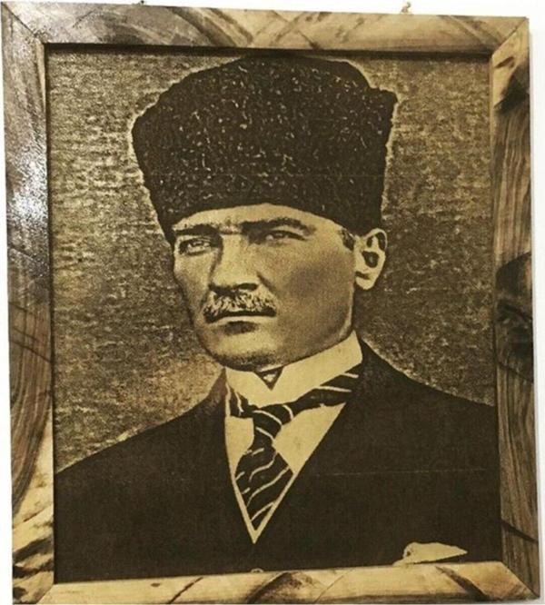 MDFHOME M. Kemal Atatürk Deri Işleme Yakma Tablosu - Image 1