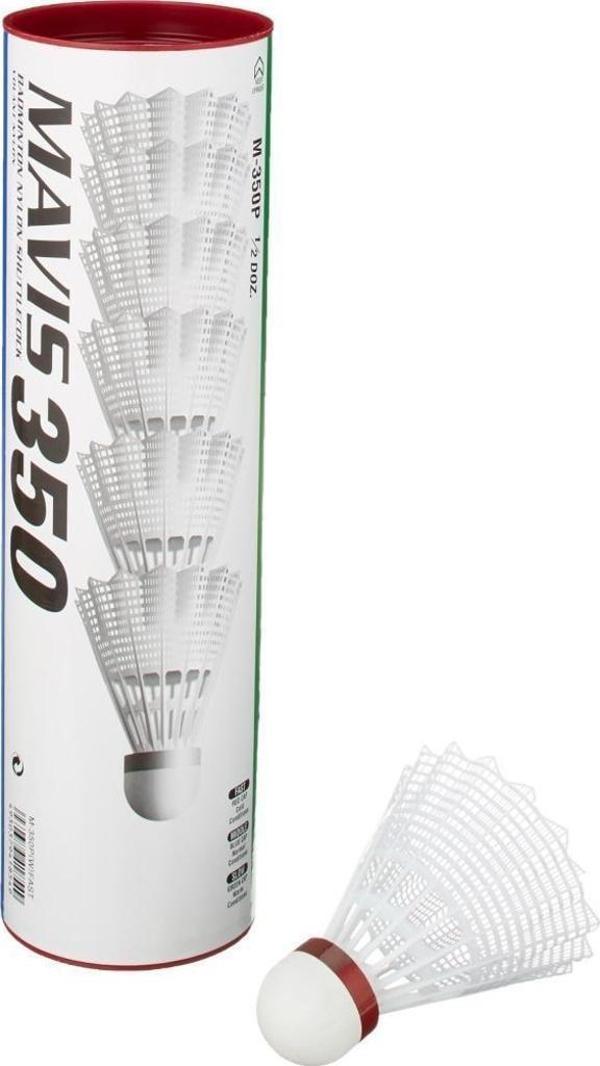 YONEX MAVIS 350 (6'lı) BEYAZ BADMINTON TOPU - Kırmızı Bant - Image 1