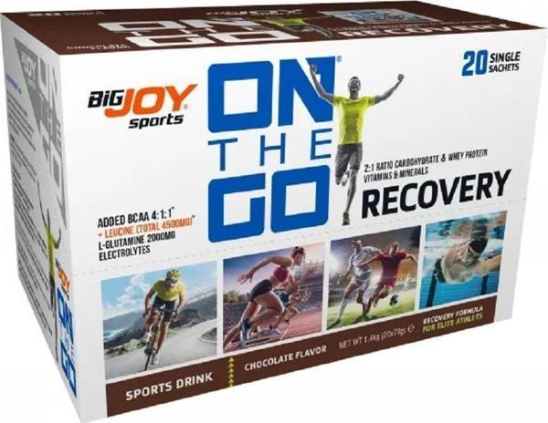 Bigjoy Sports ONTHEGO RECOVERY Sports Drink Çikolata 20 x 70g - Image 1