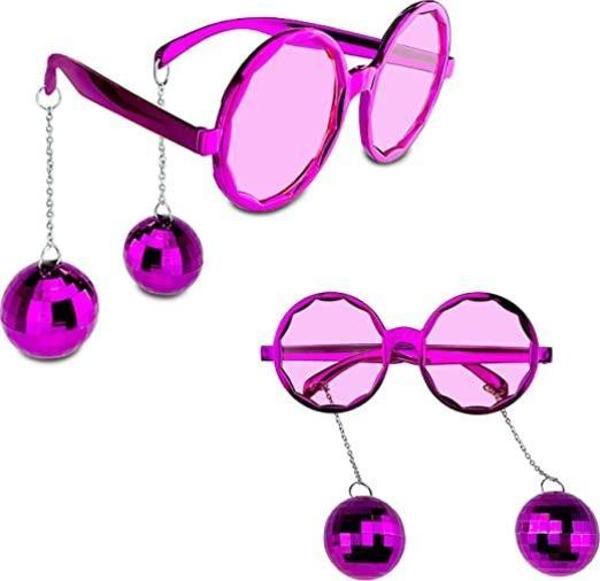 Disko Toplu Küpeli Parti Gözlüğü Pembe Renk - Image 1
