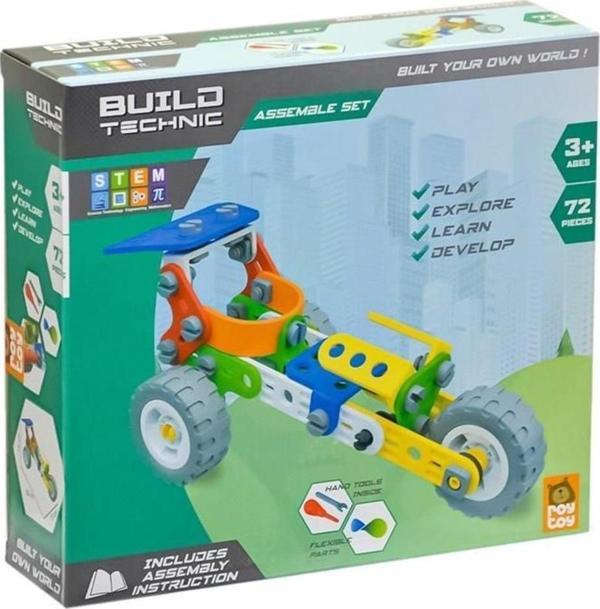 Roy Toy Sök Tak Araçlar Buggy 72 Parça 3+ Yaş Üzeri Çocuklar İçin Kendin Yap Oyun Seti - Image 1