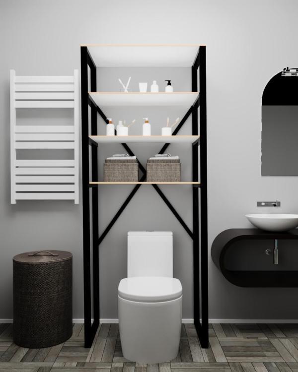 Eportatif Klozet Üstü Düzenleyici Raf Banyo Düzenleyici Klozet Üstü Raf Banyo Raf Dolap Beyaz - Image 1