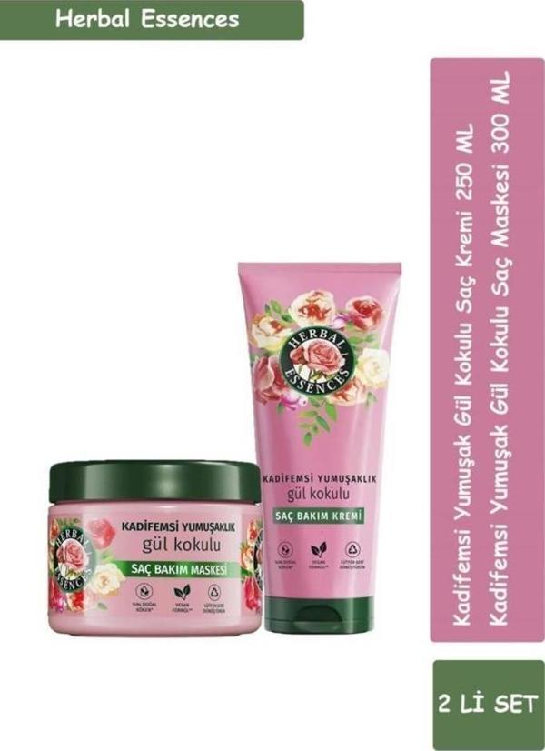 Herbal Essences Kadifemsi Yumuşaklık Gül Kokulu Saç Bakım Set - Image 1