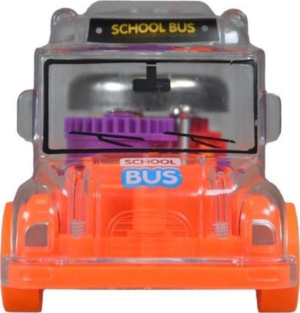 Ctoy Işıklı Sesli Şeffaf Minibüs Turuncu - Image 1