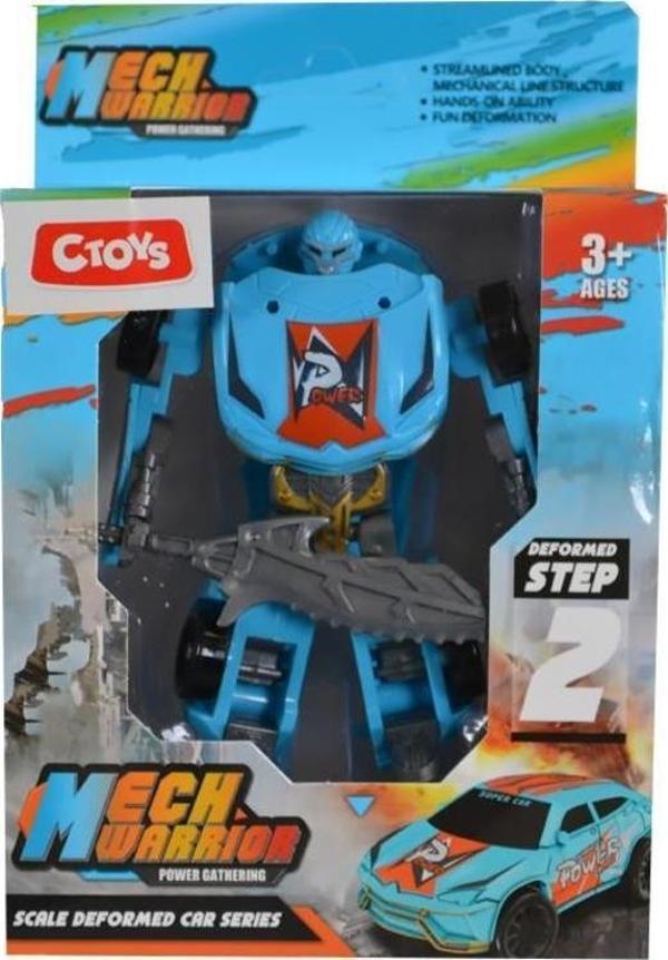 Ctoy Robota Dönüşebilen Araba Mavi Gri - Image 1