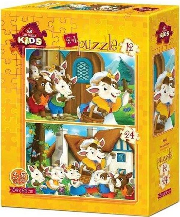Art Kids Art Çocuk Puzzle Sevimli İnekler 12 + 24 Parça 5552 - Image 1