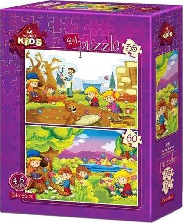 Art Kids Art Çocuk Puzzle Minik Botanikçiler 35 + 60 Parça 5585 - Image 1