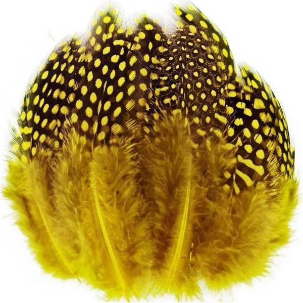 100 PCS DECOR YELLOW BIRD FEATHER 100 ADET PUANTİYELİ SARI SİYAH KUŞ TÜYÜ DEKOR SARI KUŞ TÜYÜ - Image 1