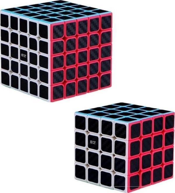 2 SET VIP PROFESSIONAL QY SPEED CUBE CORBON FİBER CUBE VIP 2Lİ SET 4X4 5X5 ZEKA KÜPÜ RUBİKS CUBE - Image 1