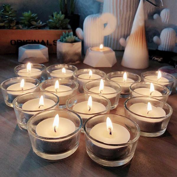 36 PCS VIP ROMANTIC GLASS CANDLE HOLDER 36 ADET CAM MUMLUK 4.5X2CM TEA LİGHT CAM MUMLUK DEKOR MUMLUK - Image 1