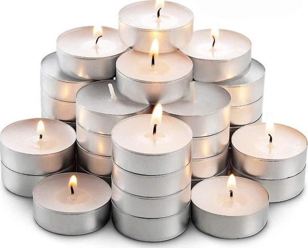 50 PCS VIP WHİTE TEA LİGHT CANDLE 50 ADET VIP KALİTE BEYAZ TEA LİGHT MUM BEYAZ MUM YILBAŞI MUMLARI - Image 1