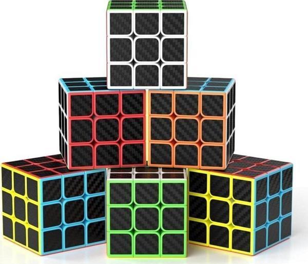 6 PCS PROFESSIONAL 3X3 QY SPEED CUBE 3X3 CORBON FİBER CUBE 6 ADET VIP 3X3 ZEKA KÜPÜ 3X3 RUBİKS CUBE - Image 1
