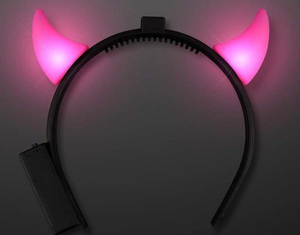 9 ADET ŞENLİK IŞIKLARI PEMBE IŞIKLI ŞEYTAN BOYNUZU PEMBE IŞIKLI ŞEYTAN TAÇI PİLLİ LED IŞIKLI TAÇ - Image 1