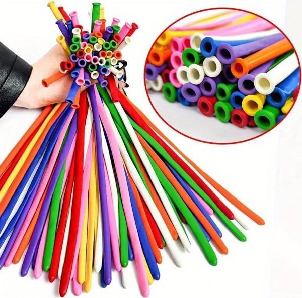 VIP 100 PCS SAUSAGE BALLOON MIXED COLOR VIP KALİTE 100 ADET SOSİS BALON KARIŞIK RENKLİ SOSİS BALON - Image 1