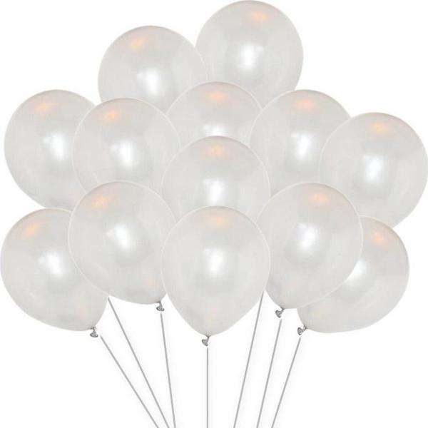 VIP 100 PCS SHINY METALLIC WHİTE BALLOON VIP KALİTE PARLAK METALİK BEYAZ BALON HELYUM GAZI UYUMLUDUR - Image 1