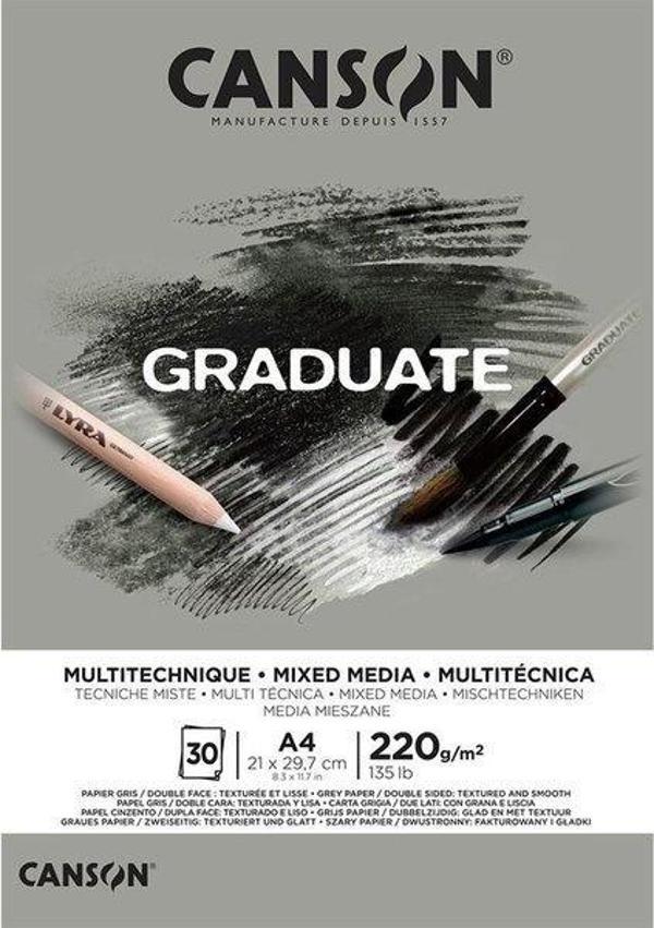Canson Graduate A4 Mix Media Blok Grey - 400110371 - Image 1