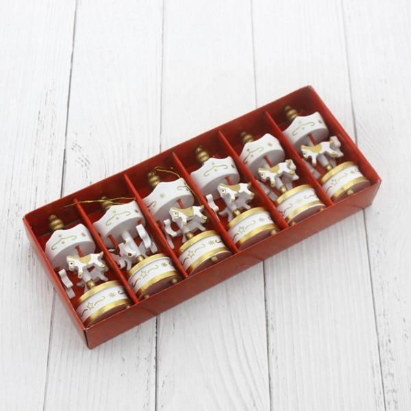 Dekoratif 6'li Beyaz Mini Atlı Karınca - Image 1