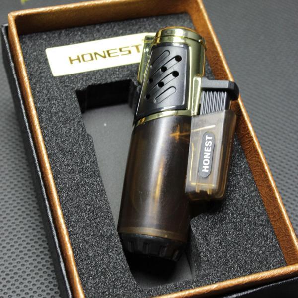 Honest Tek Torch Jet Alev Rüzgarda Sönmez Gazlı, Özel Kutulu Çakmak - Yeşil - Image 1