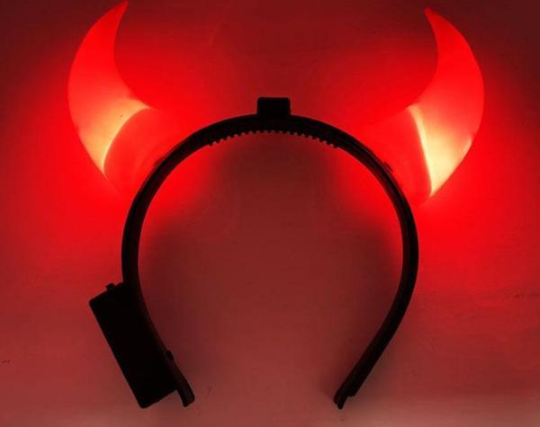 Led Işıklı Mega Boynuz Taç Kırmızı Renk 20x20 cm - Image 1