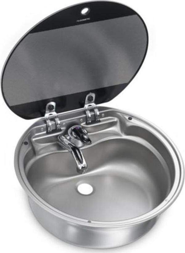 Dometic SNG 420 - 420 mm Yuvarlak Cam Kapaklı Karavan Eviye - Image 1