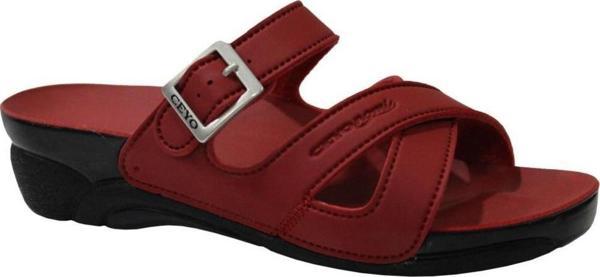 Ceyo Venedik-2 Kırmızı Ortapedik Bayan Terlik & Sandalet - Image 1