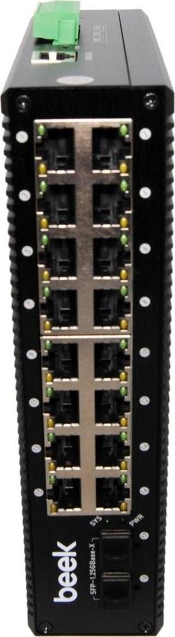 16ports Gigabit Industrial POE Switch with 2G SFP - Image 1