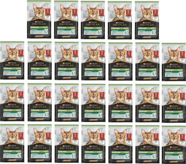 Pro Plan Pouch Sterilised Sığır Etli Yetişkin Kedi Maması 85 G - 26 Adet - Image 1