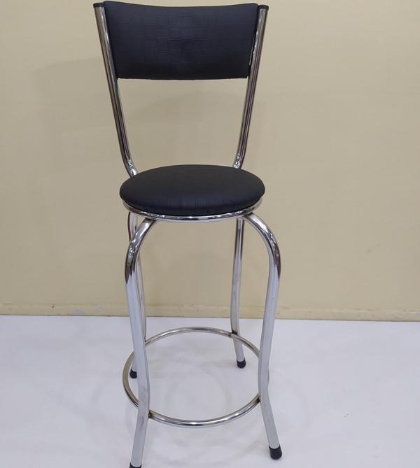 Sandalye 12748 BAR Tipi Yüksek Model 1ad SİYAH Suni deri döşem Metal krom El yapı - Image 1