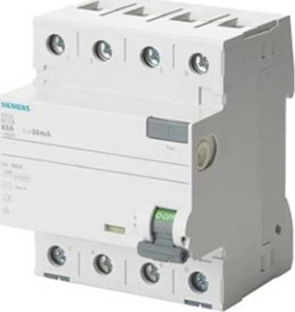 Siemens 5Sv3344-6 Kaçak Akım Koruma Şalteri 40 A 30 Ma 4-Kutup Tip A Çalıştırılan 400 V - Image 1