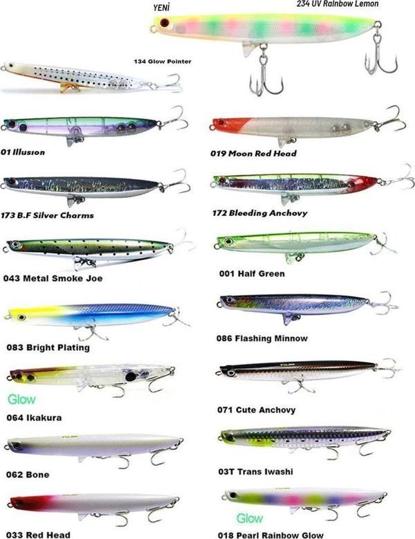 Fujin Venom 120mm 20gr Su Üstü Maket Balık 234 UV Rainbow Lemon - Image 1