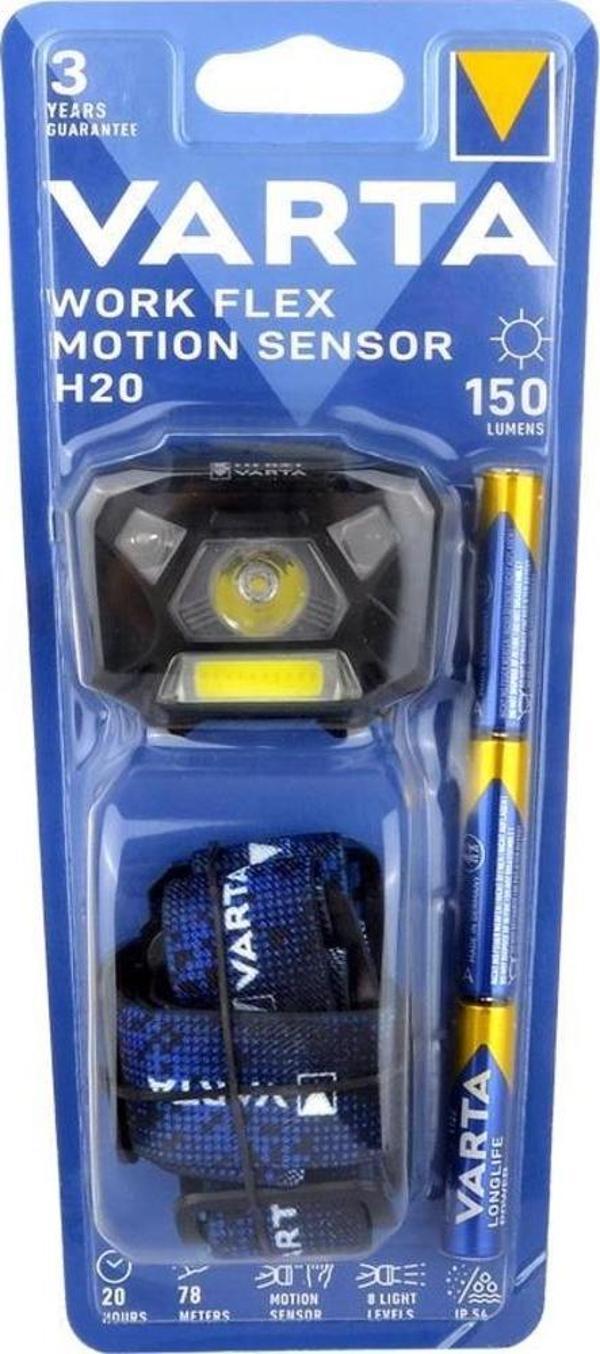 Varta 18648 Work Flex MotionSensor H20 Hareket sensörlü Kafa Feneri 3AAA - Image 1