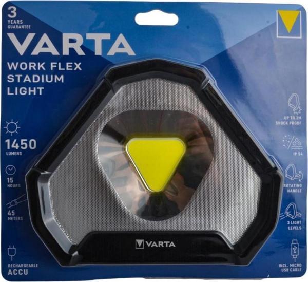 Varta 18647 Work Flex Stadyum Işığı Cob Led Şarjlı Fener - Image 1