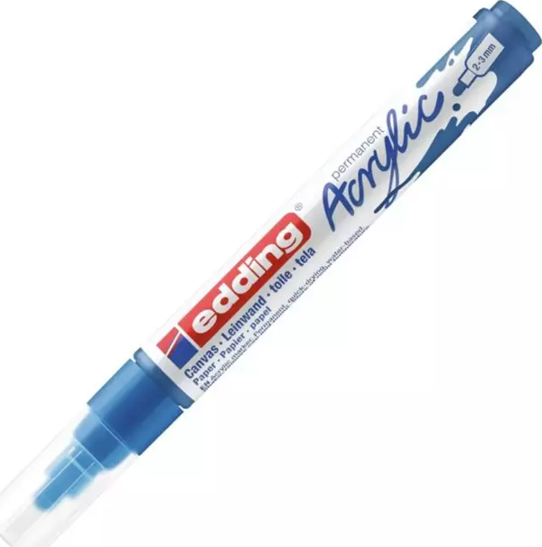 Edding Medium Uçlu Akrilik Markör Kalem 2-3Mm Anzer Mavi ED5100903 (10 Lu Paket) - Image 1