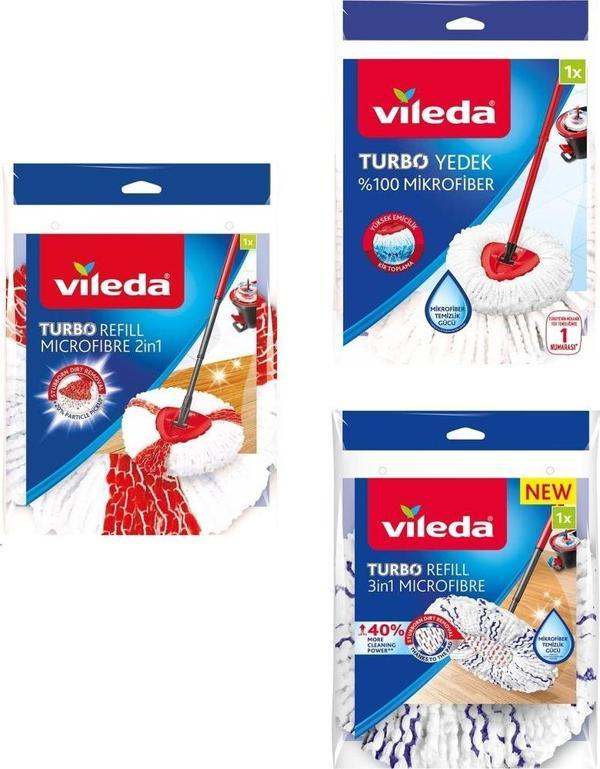 Vileda Turbo Temizlik Seti 3'lü Mikrofiber Yedek Paspas Paketi  - Image 1