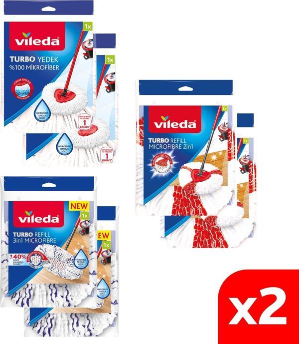 Vileda Turbo Temizlik Seti 6'lı Mikrofiber Yedek Paspas Paketi  - Image 1