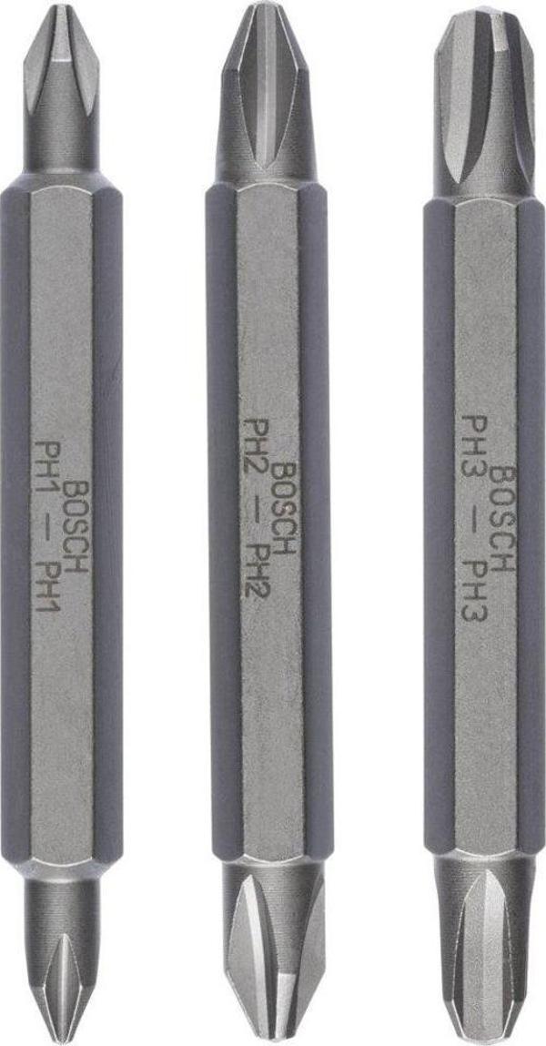 Bosch - Çift Taraflı Vidalama ucu PH1/2/3*60 mm 3'lü - Image 1