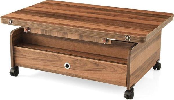 Zerenland 61 Akıllı Sehpa, Sihirli Sehpa, 6 Boyutlu Sehpa 90*60cm Ceviz - Image 1