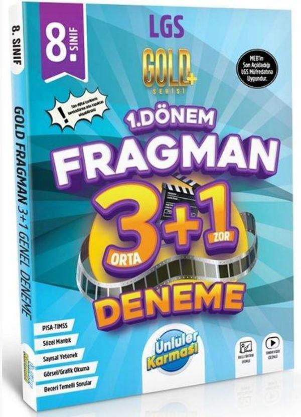 8. Sınıf LGS Tüm Dersler 1. Dönem Fragman 3 + 1 Deneme Gold Serisi - Ünlüler Karması - Image 1