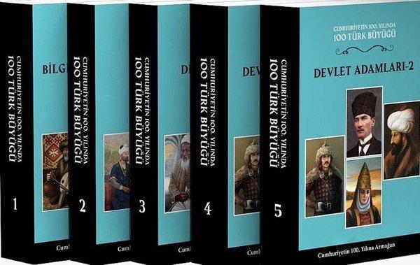 100 Türk Büyüğü Seti - 5 Cilt Takım - Türk Kültürüne Hizmet Vakfı - Image 1