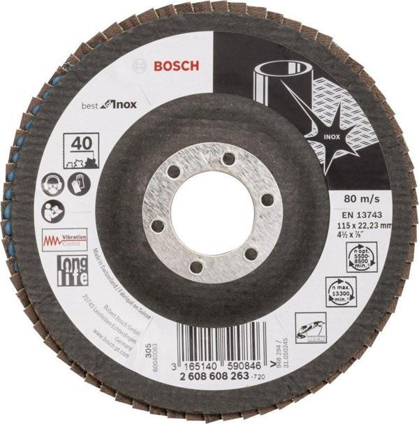 Bosch - 115 mm 40 Kum Best Serisi Inox Flap Disk - Image 1