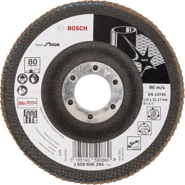 Bosch - 115 mm 80 Kum Best Serisi Inox Flap Disk - Image 1
