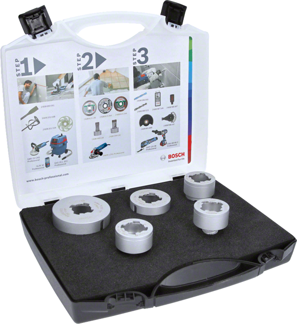 Bosch - X-LOCK - Best Serisi, Taşlama İçin Seramik Kuru Elmas Delici ve Elmas Parmak Freze Uçlu 5 Parça Set - Image 1