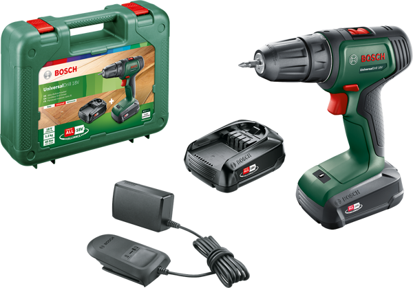 Bosch UniversalDrill 18 Çift Akülü Delme Vidalama Makinesi (2 x 1,5Ah) - Image 1