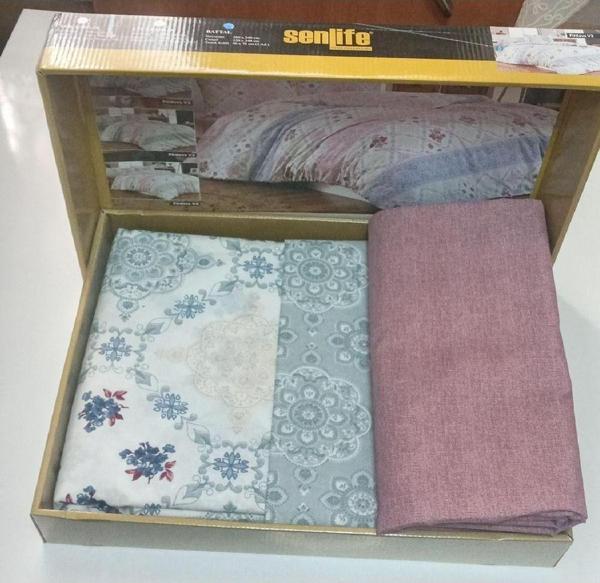 Senlife Kutulu Battal Çift Kişilik Ranforce Nevresim Takımı 1. Kalite Solmaz - Image 1
