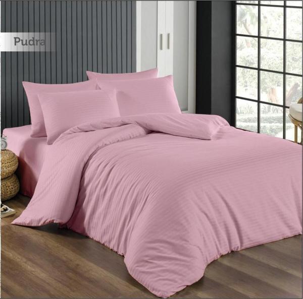Rebeka Home Collection Pudra Saten Çift Kişilik Nevresim - Image 1